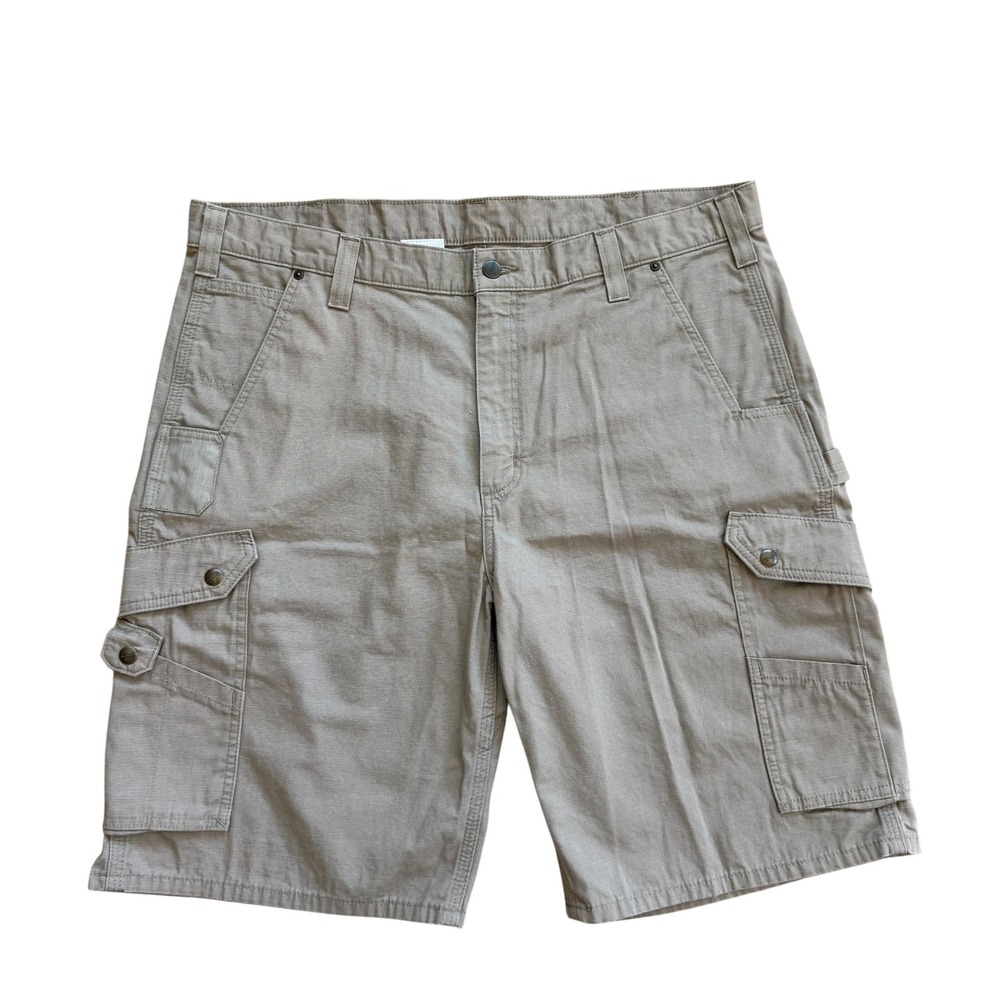 Carhartt Mens‎ B357 DES Relaxed Fit Ripstop Cargo Shorts Desert Tan Size 40